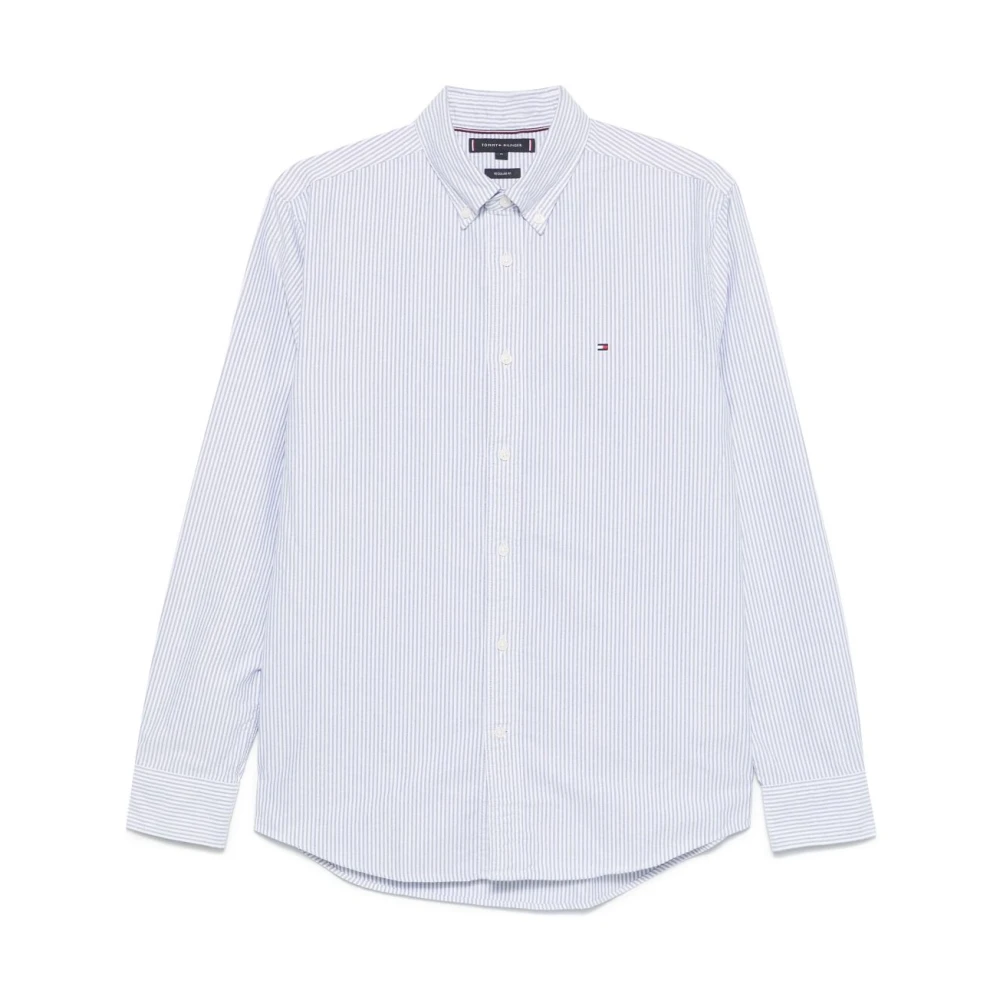 Tommy Hilfiger Heldere Blauwe Button-Down Overhemd Lange Mouwen Blue Heren