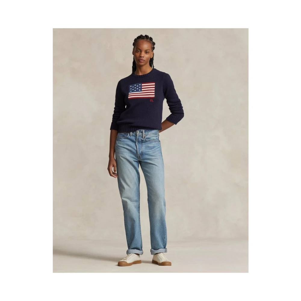 Ralph Lauren Trek Vlag In Katoenmix Marine Blue Dames