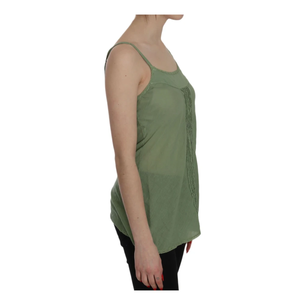 Pink Memories Groene Zijden Tanktop Green Dames