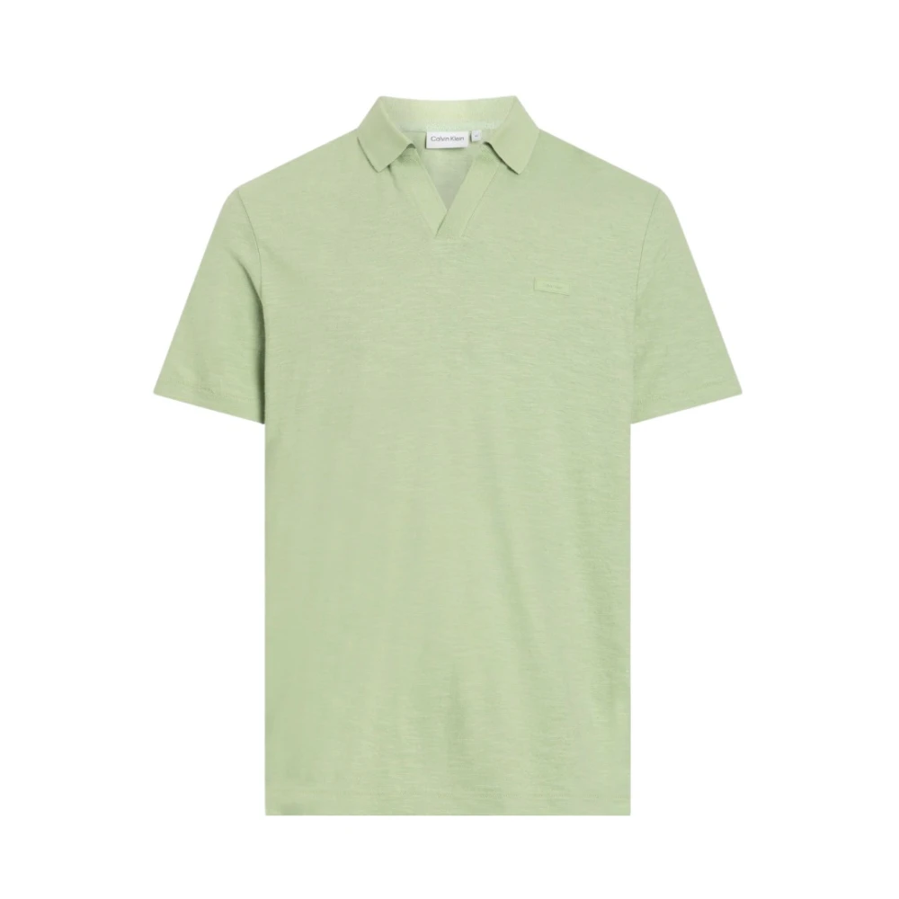 Calvin Klein Grön Bomull Linne Polo Skjorta Green, Herr