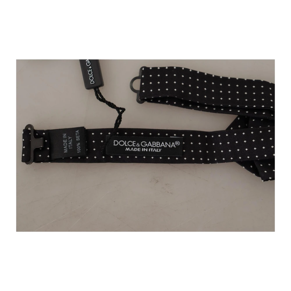 Dolce & Gabbana Zijden Stippen Strikje Black Heren
