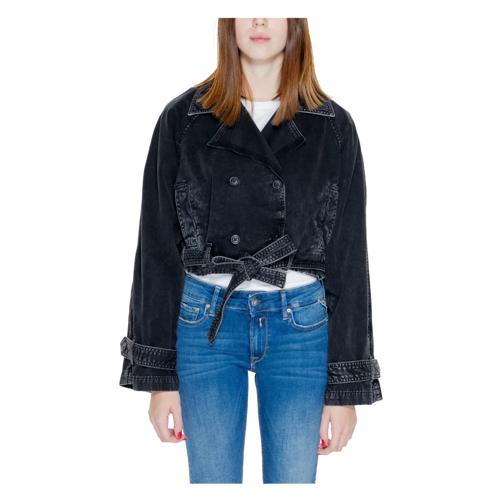 Only Women's Black Cotton Blazer With Button Fastening