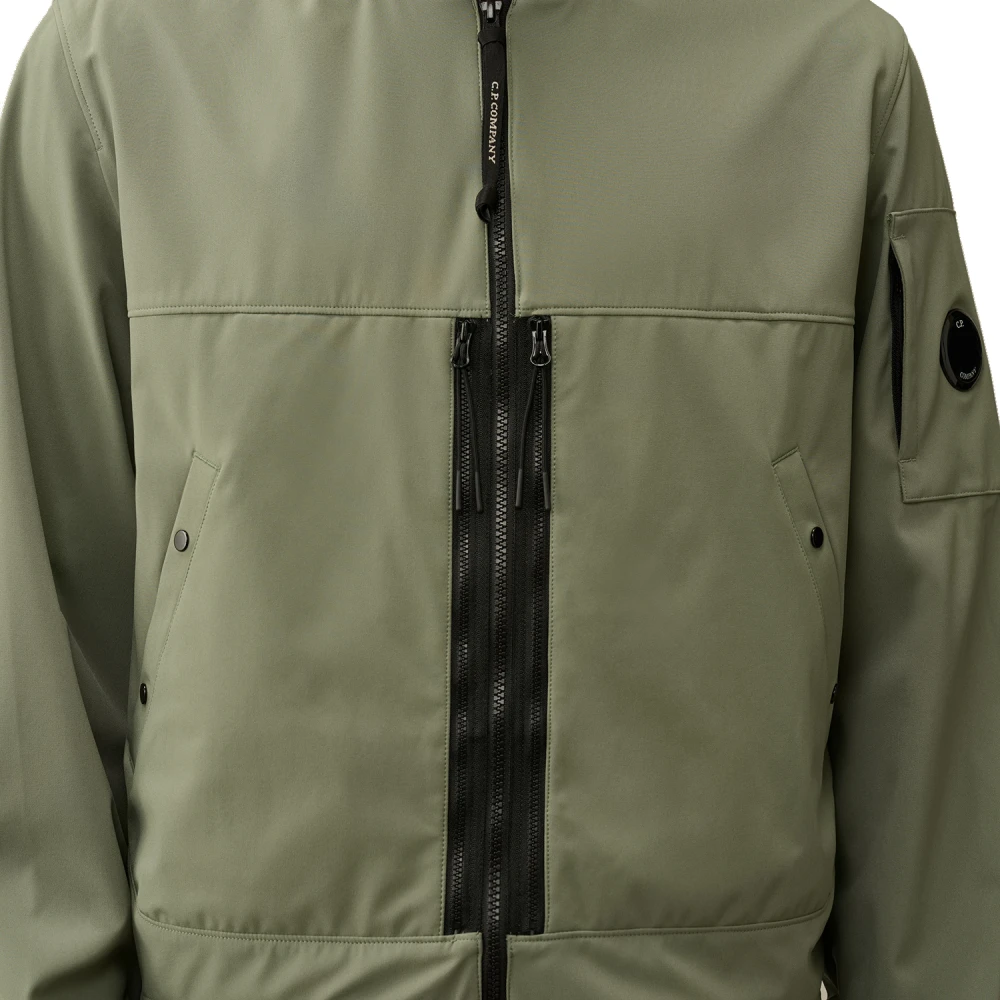 C.P. Company Jas met Plat Kraag en Ritssluiting Green Heren