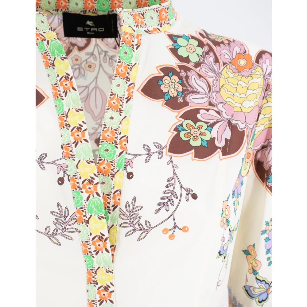 ETRO Paisley V-hals Katoenen Jurk Multicolor Dames