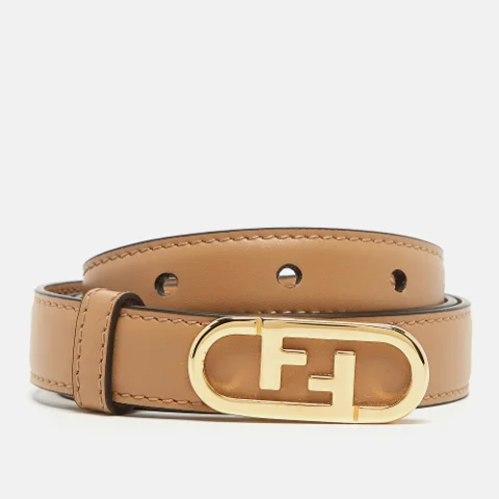 Fendi Vintage Pre-owned Leather belts Beige Dames