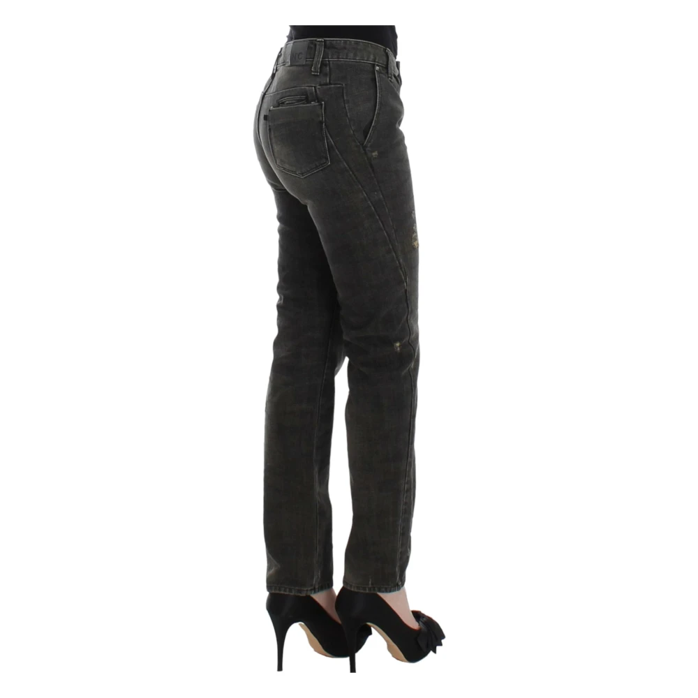 Costume National Grijze Straight Leg Distressed Jeans Gray Dames