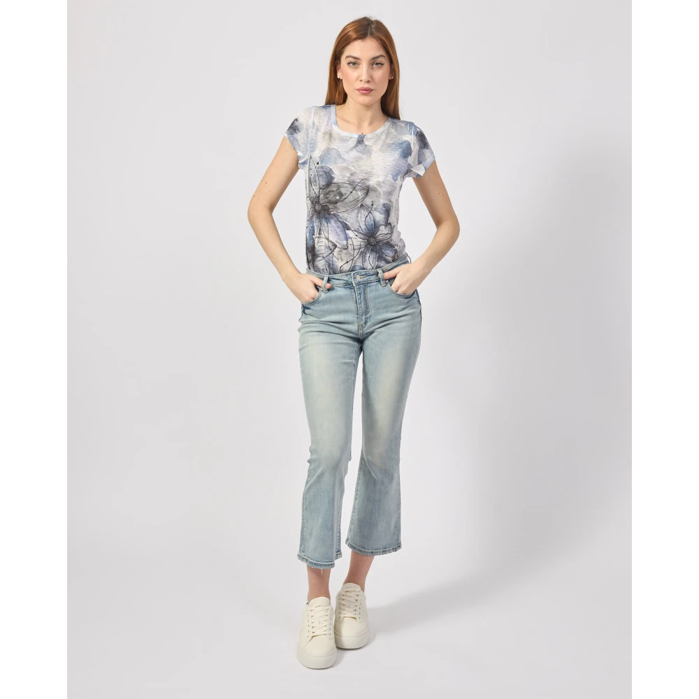 Armani Exchange Straight Leg Denim Jeans Blue Dames