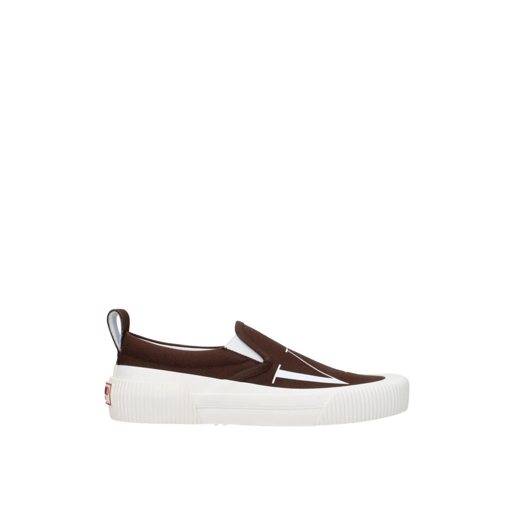 Valentino Garavani Men's Brown Fabric Slip-On Loafer With Logos