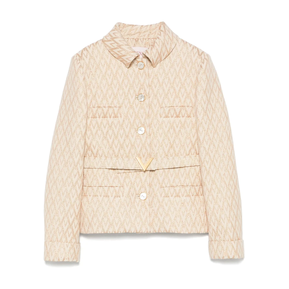 Valentino Garavani Stijlvolle Jas in Blauw Beige Dames