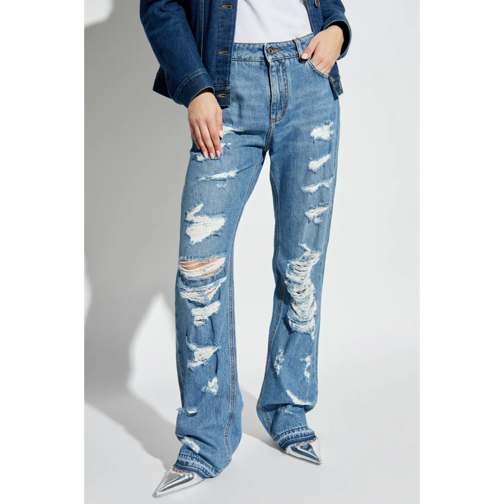 Dolce & Gabbana Jeans met logo Blue Dames