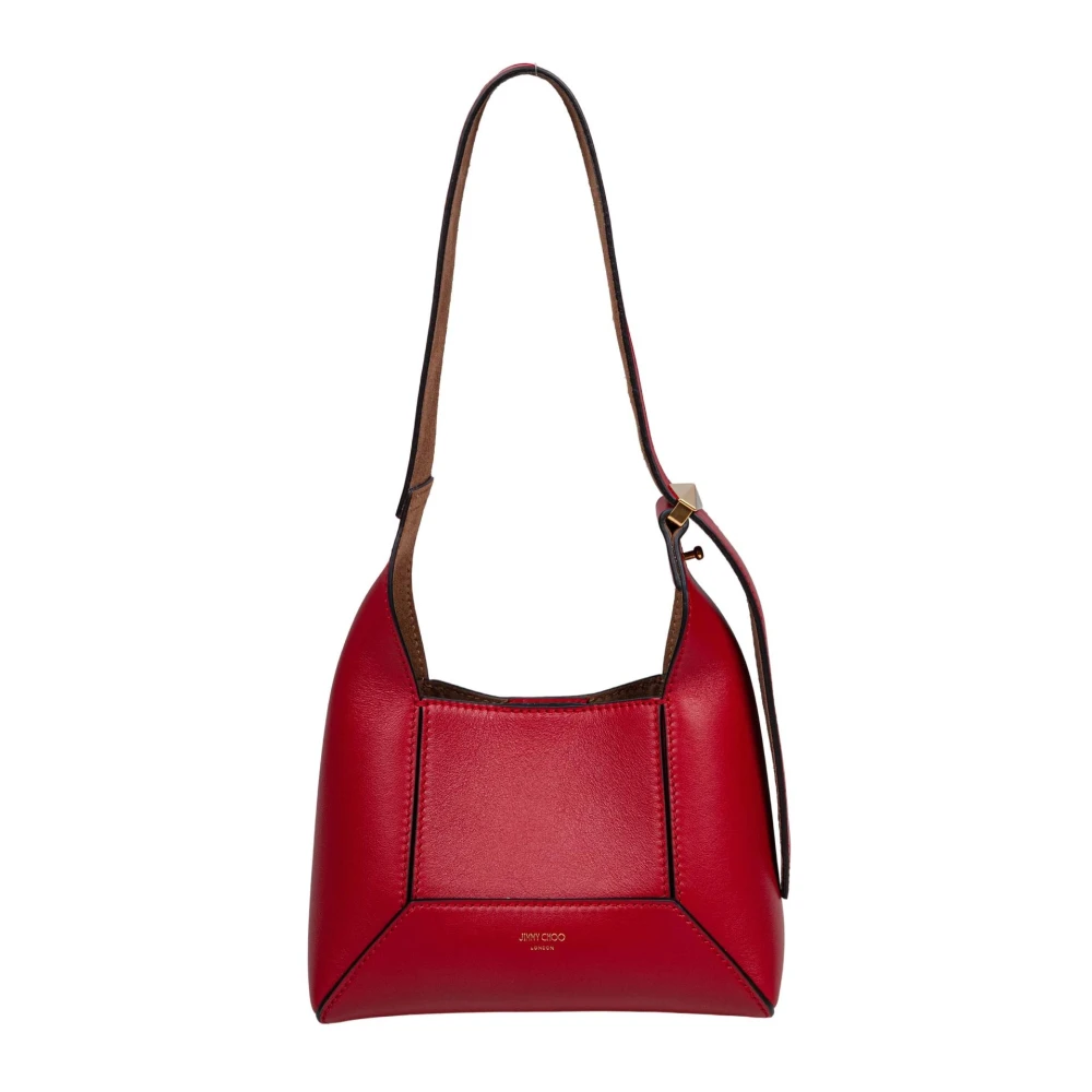 Jimmy Choo Rode Leren Diamant Schoudertas Red Dames