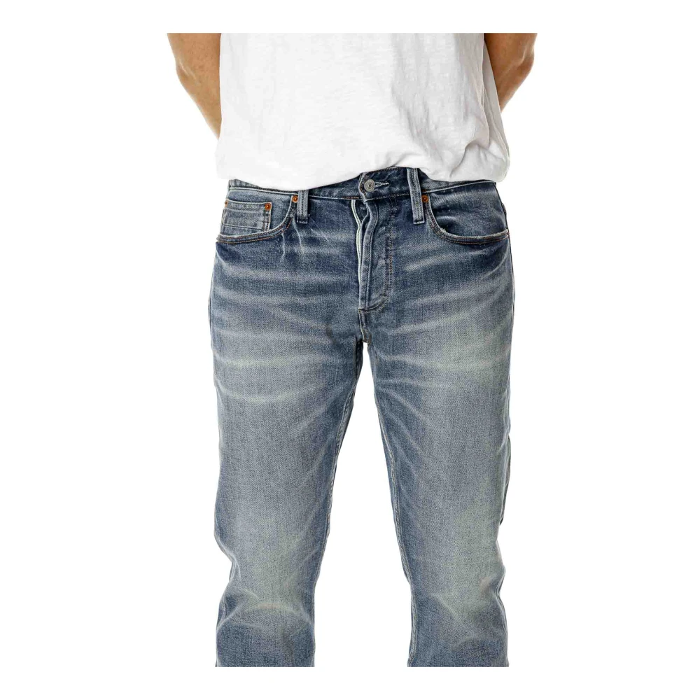 Denham Mid Waist Relaxed Fit Jeans Blue Heren