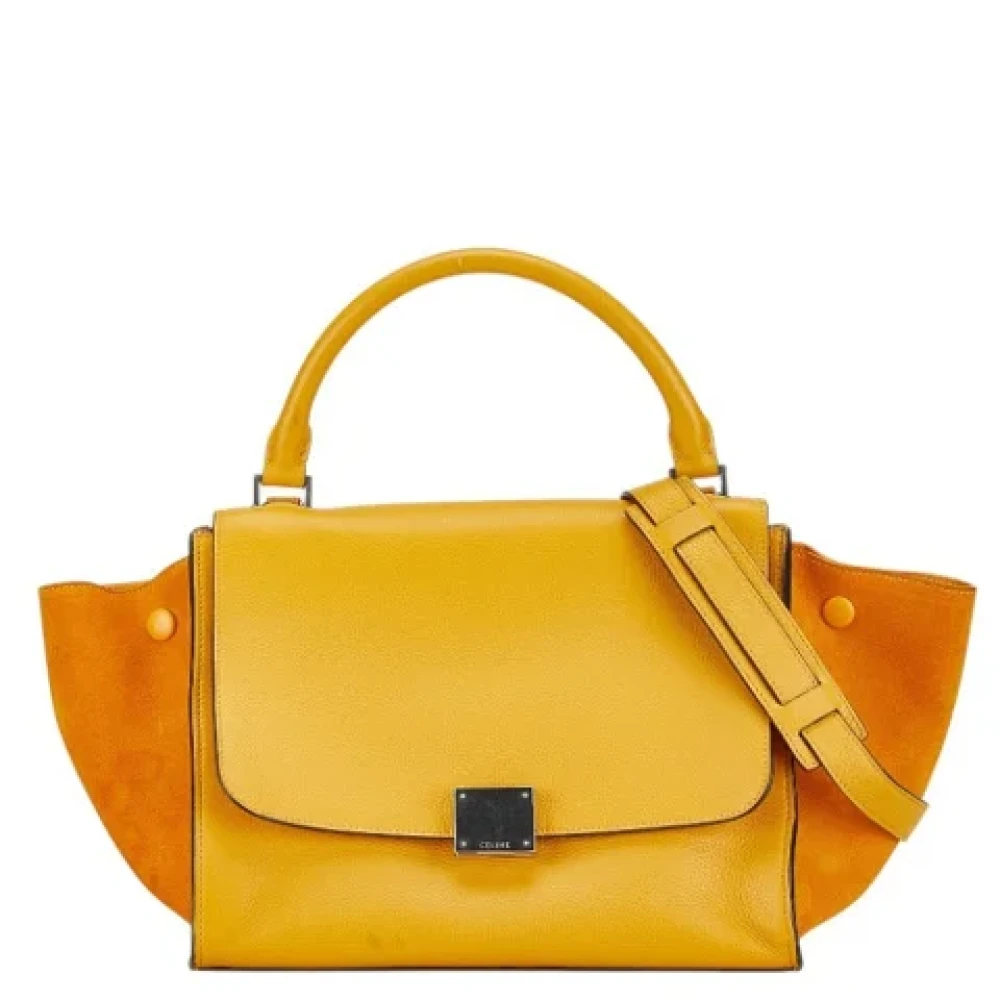 Celine Vintage Pre-owned Leather shoulder-bags Yellow Dames