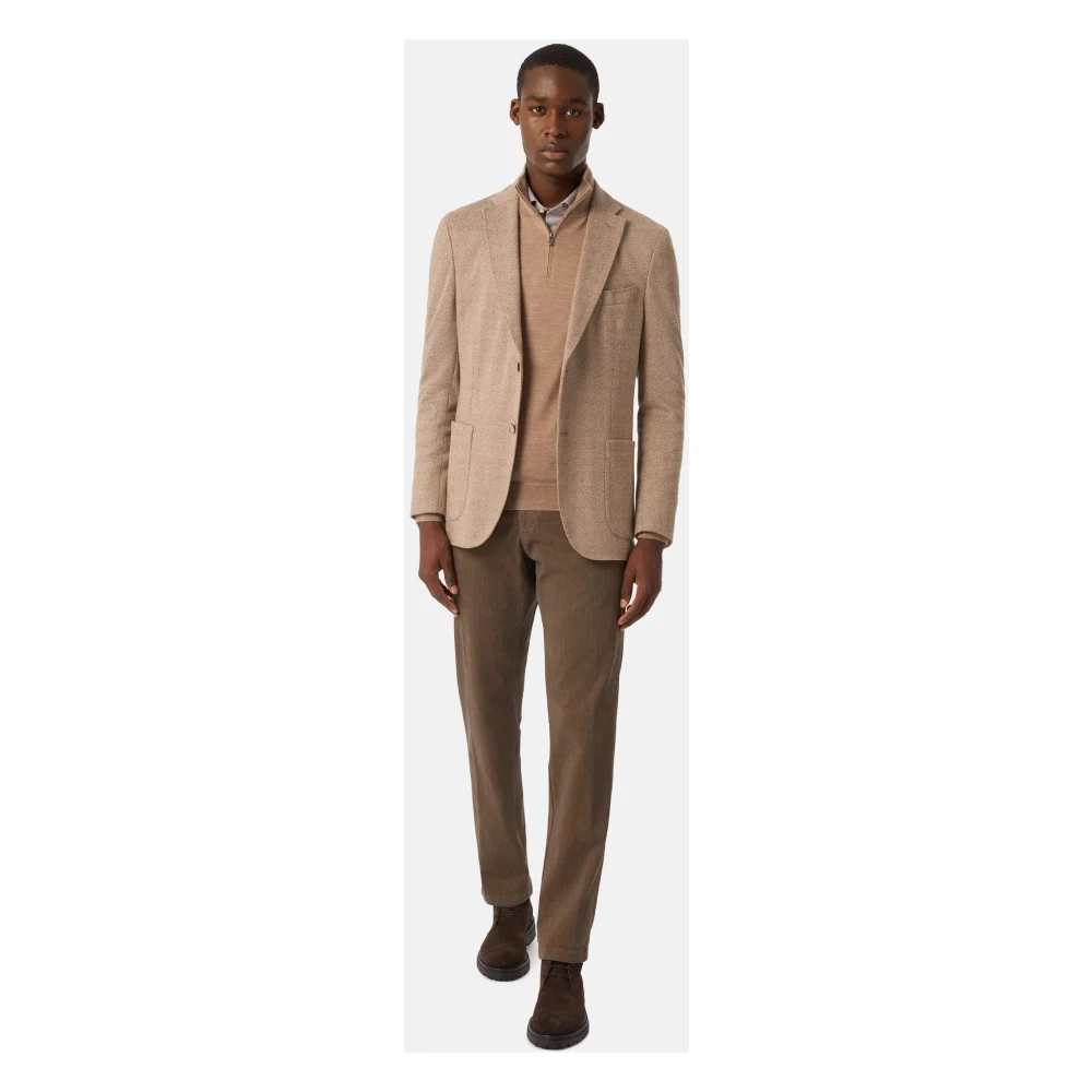 Boggi Milano B Jersey B Katoenmix Jas Beige Heren