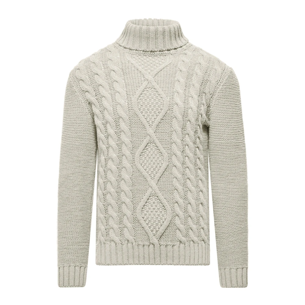 BomBoogie Mysig Cable-Knit Turtleneck Sweater Yellow, Herr