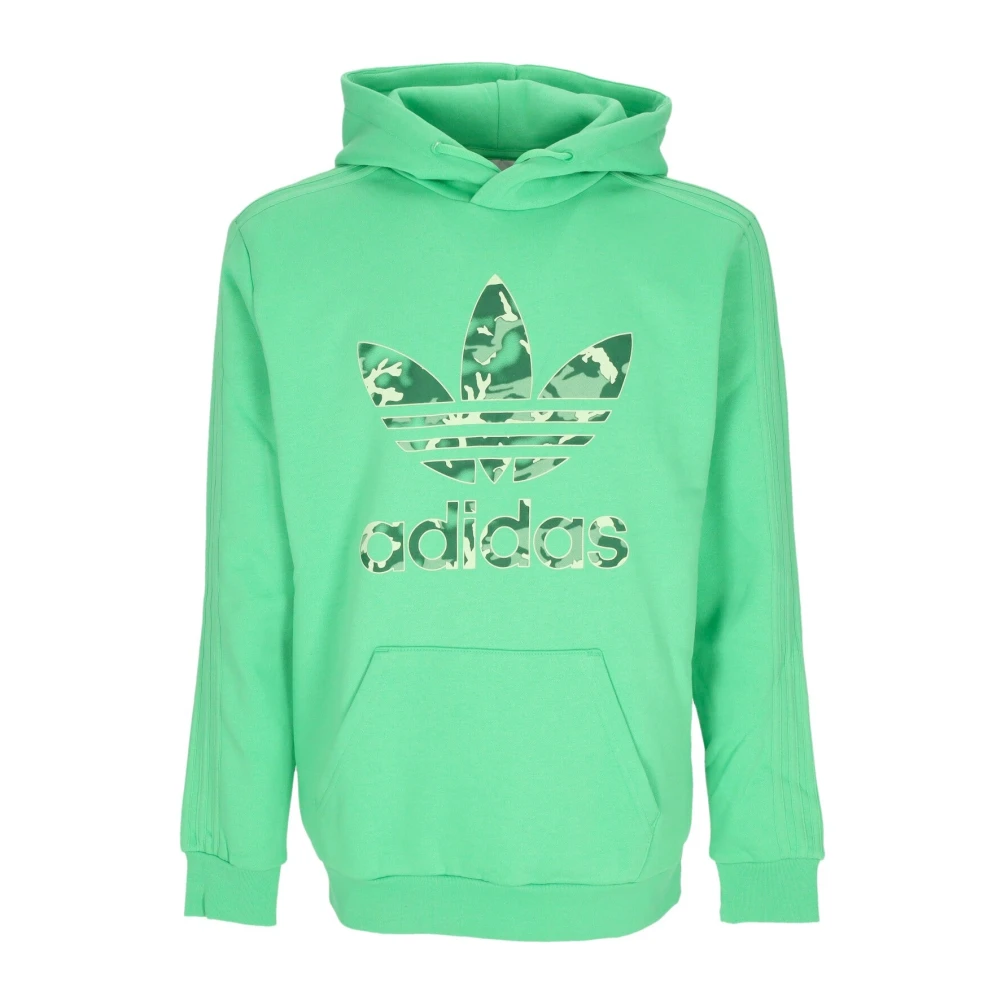 Adidas Grön Camo Hoodie Långärmad Grafisk Green, Herr