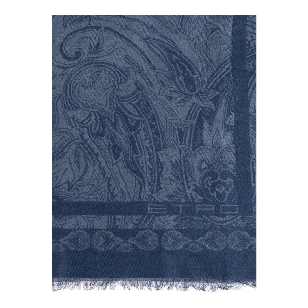 ETRO Sjaal met decoratief patroon Blue Heren