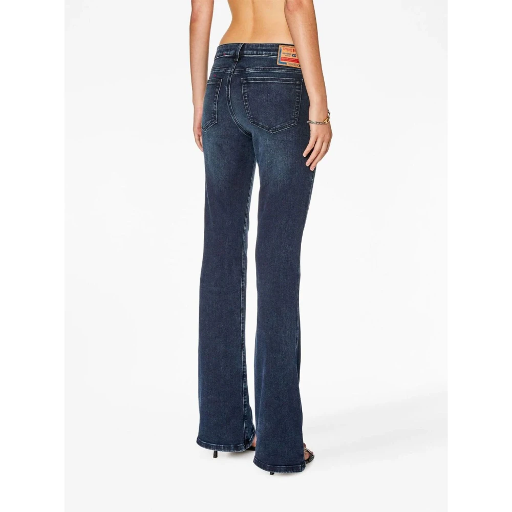 Diesel Donkerblauwe Jeans met Lage Taille en Uitlopende Pijpen Blue Dames