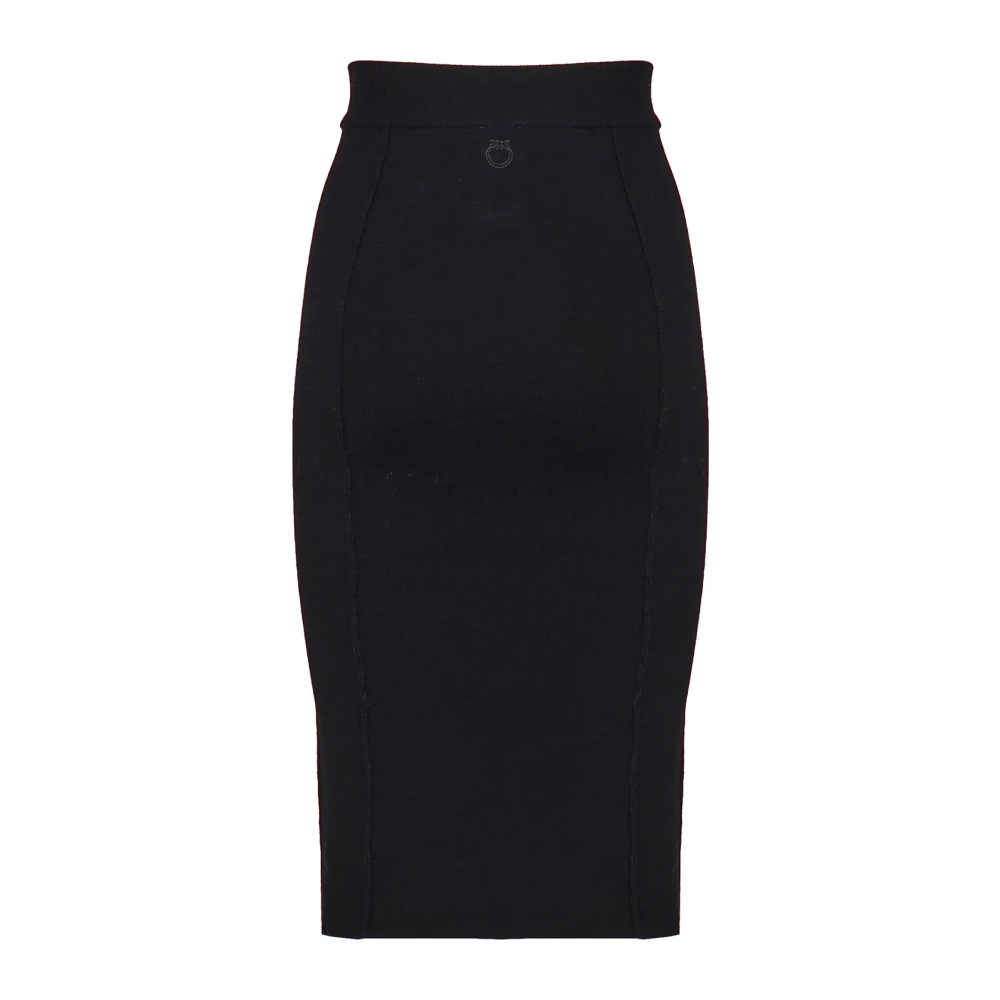 pinko Zwarte Pencil Rok Rits Hoge Taille Black Dames