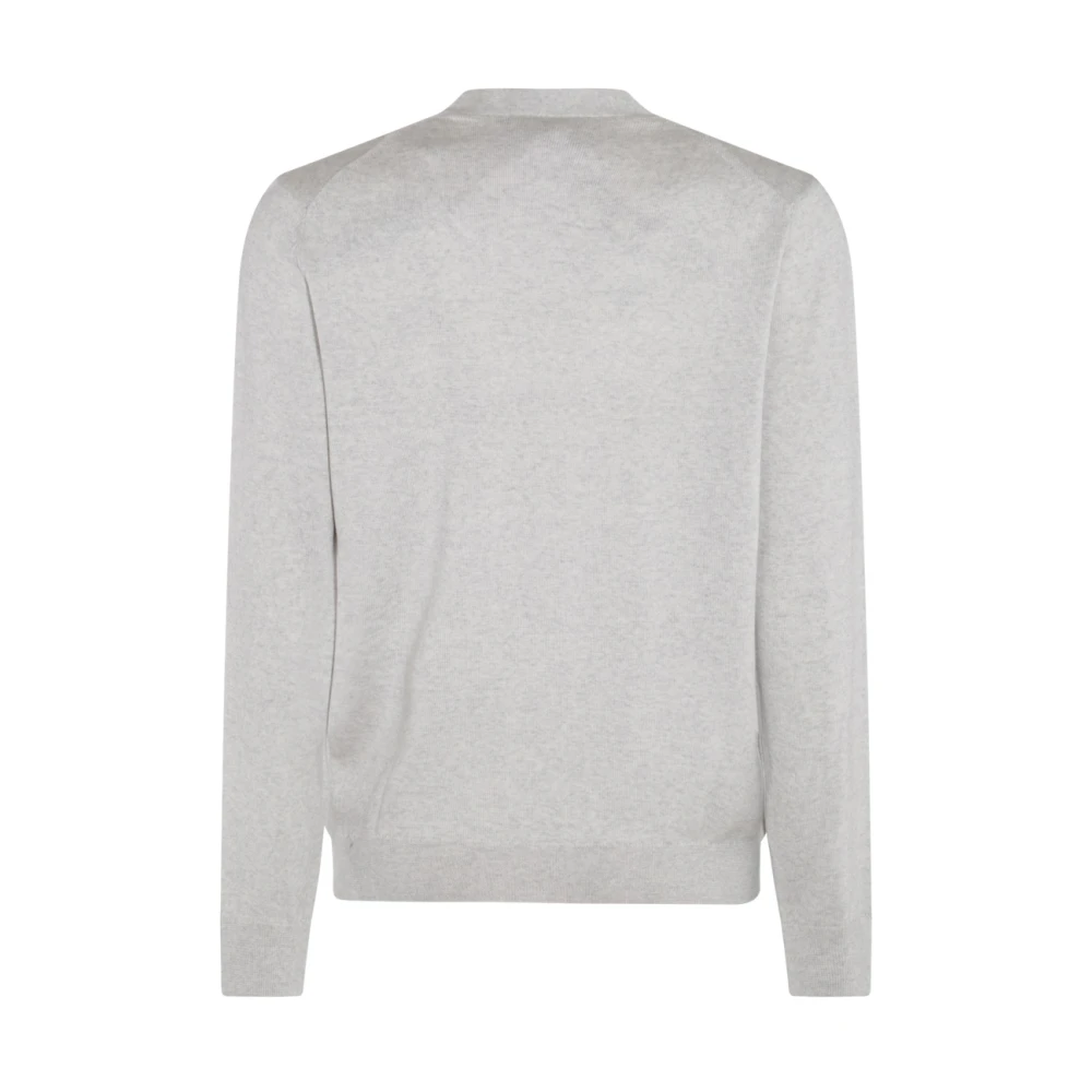 Maison Kitsuné Grijze Wollen Gebreide Trui met Logo Gray Heren