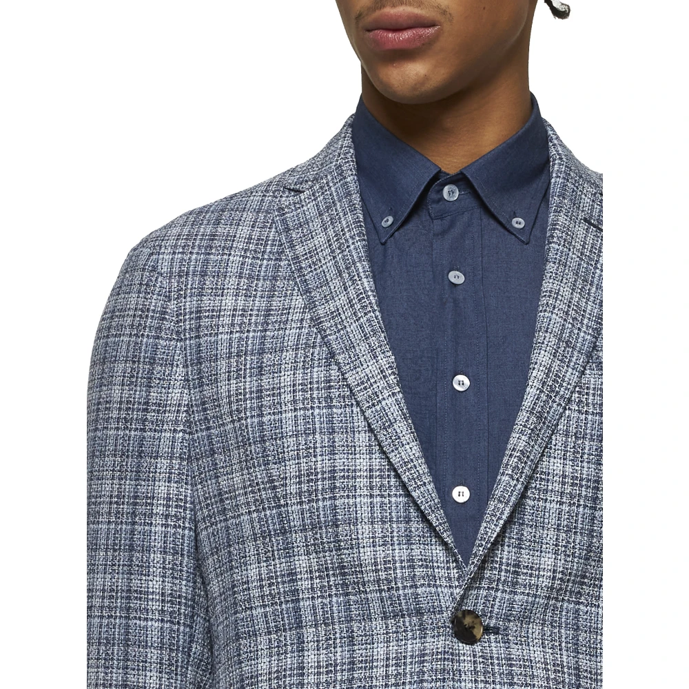 ETRO Blauwe Wol Katoenen Jas Blue Heren