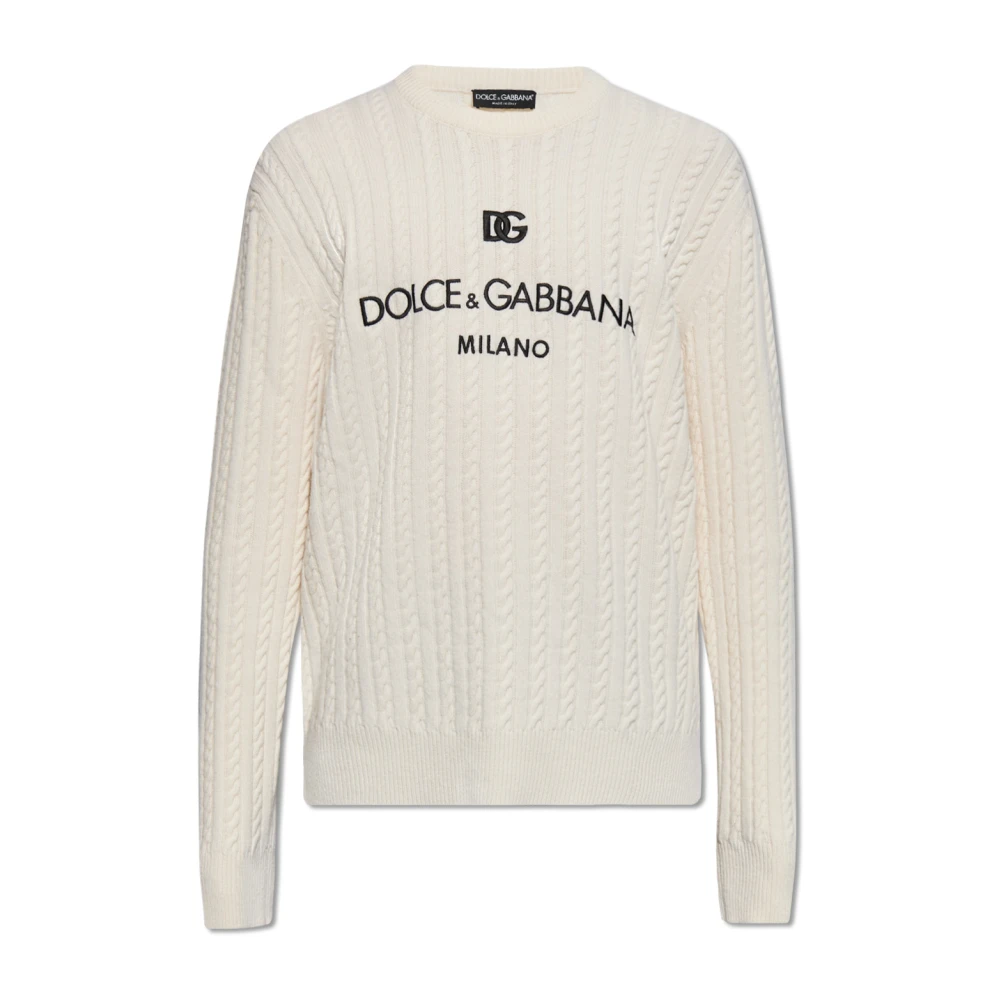 Dolce & Gabbana Trui met logo Beige Heren