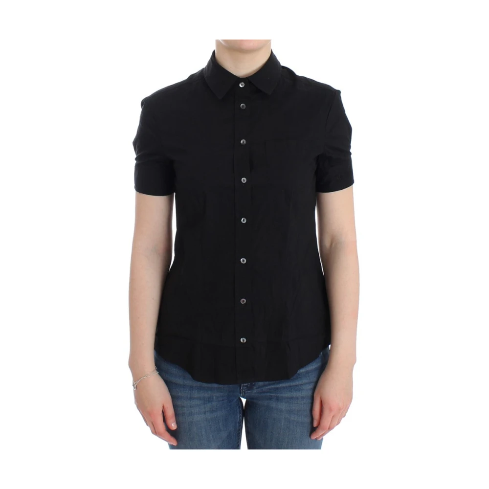John Galliano Zwarte katoenen shirt top Black Dames