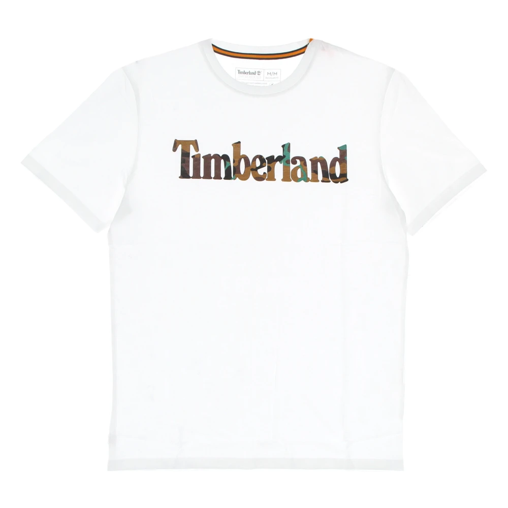 Timberland Camo Linear Tee White Korte Mouw White Heren