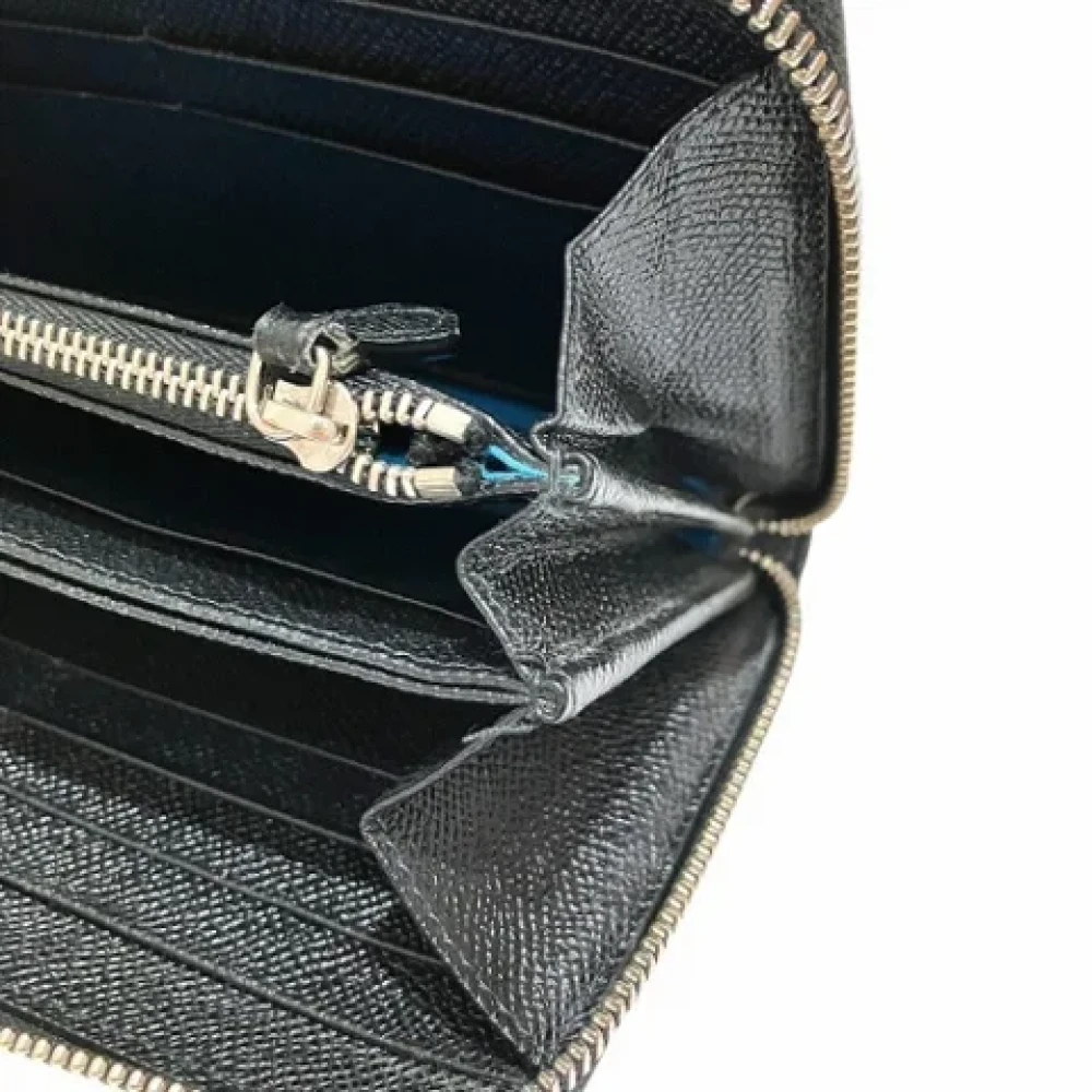Bvlgari Vintage Pre-owned Leather wallets Black Heren