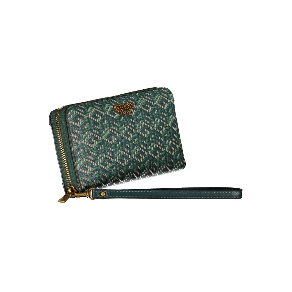 Guess Elegante groene designerportemonnee met contrasterende details Green Dames