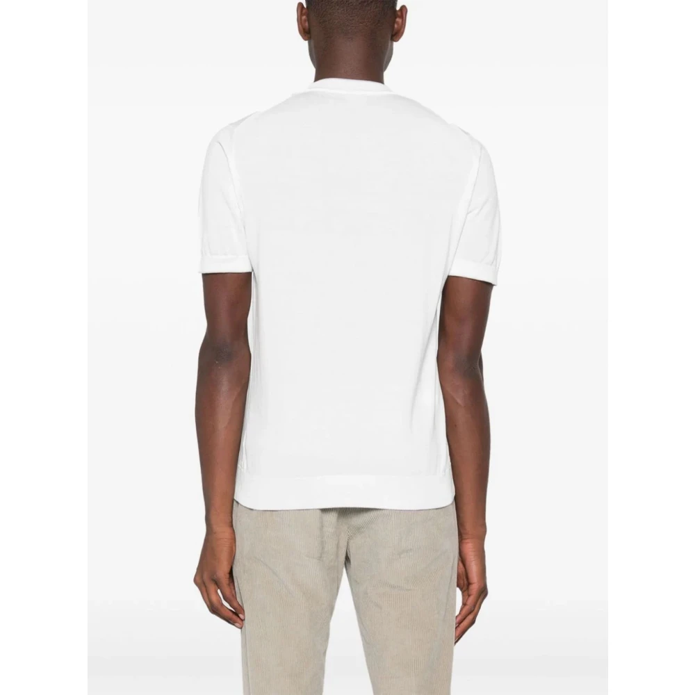 Eleventy Witte Katoenen Gebreide Crew Neck Sweater White Heren