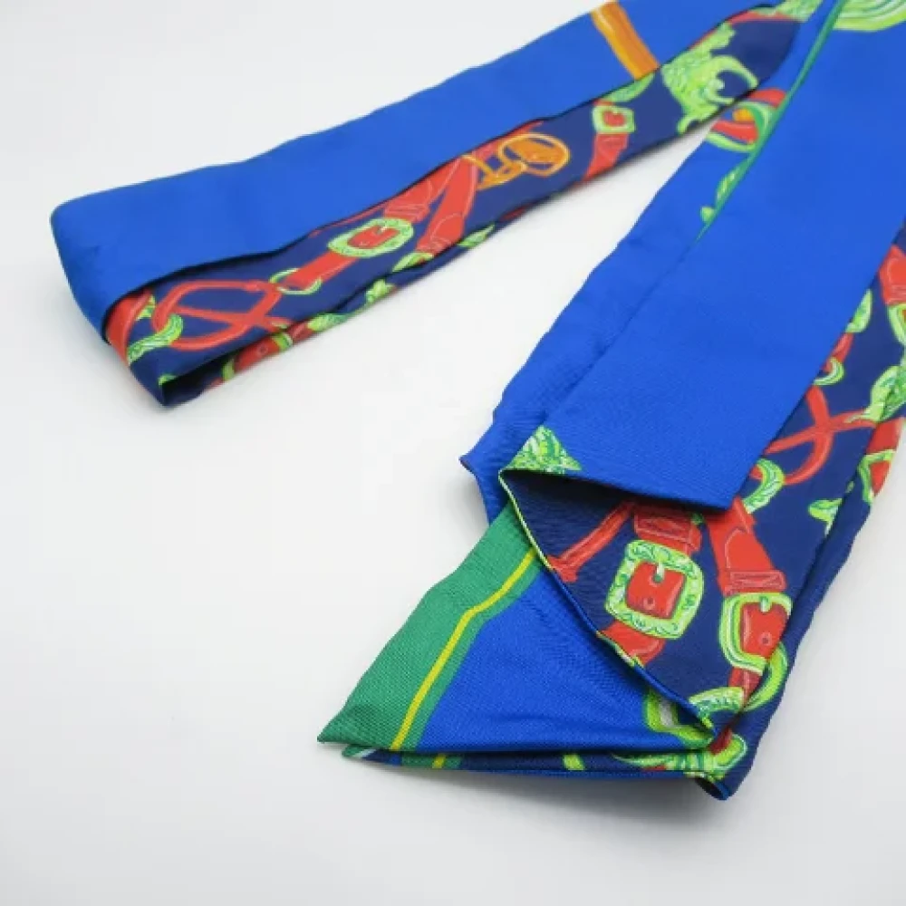 Hermès Vintage Pre-owned Canvas scarves Blue Dames