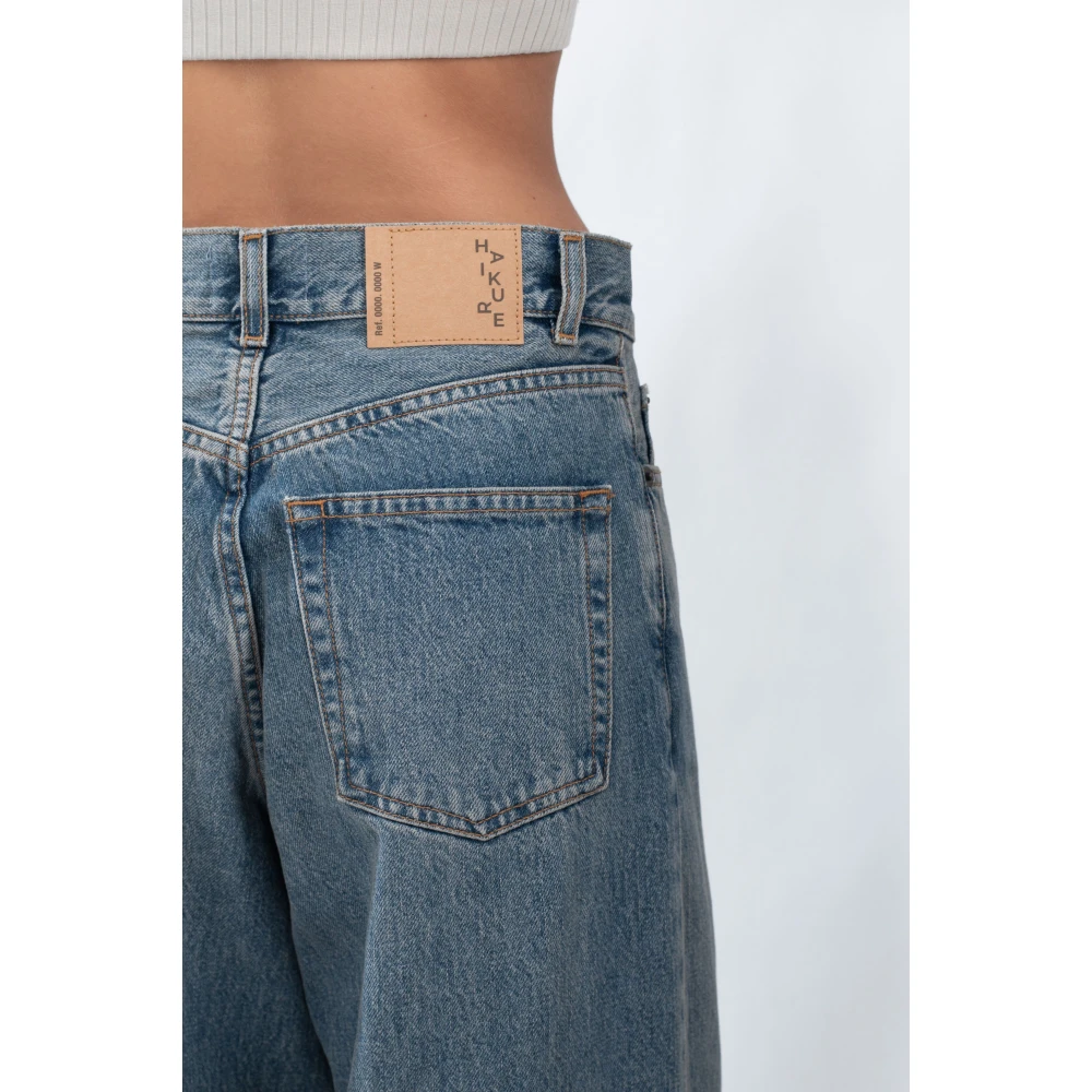 Haikure Oil Wash Loose Jeans Blue Dames
