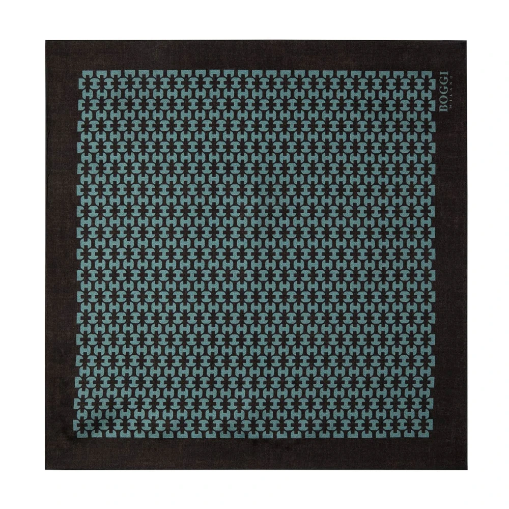 Boggi Milano Micro Gepatroneerd Zijden Zakdoek Multicolor Heren