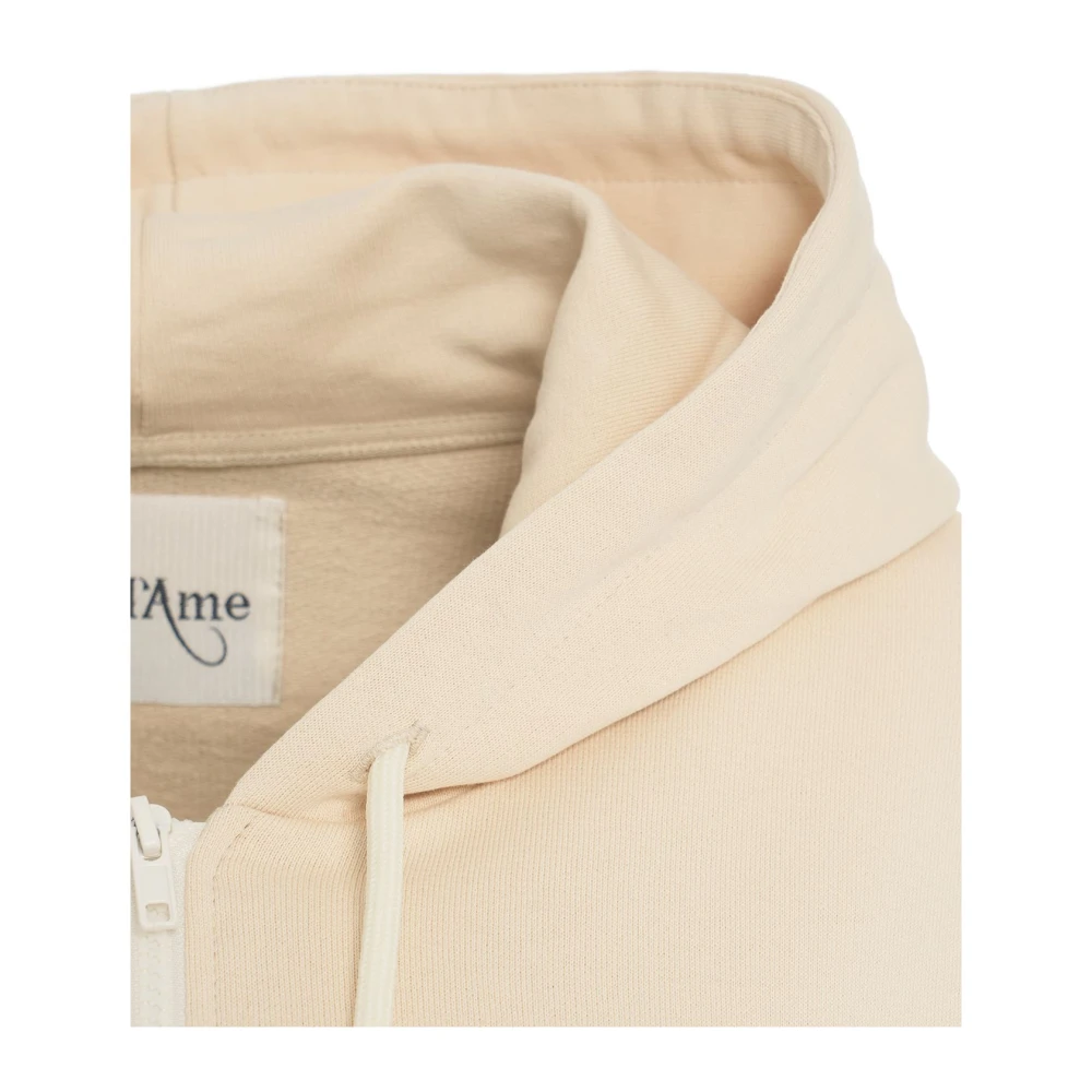 Ottod'Ame Beige Oversized Hoodie met Ritssluiting Beige Dames