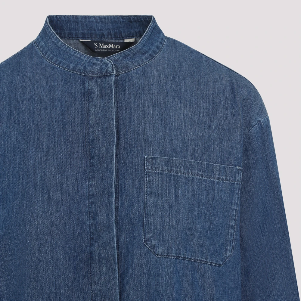 Max Mara Blauwe Katoenen Overhemd Elegante Stijl Blue Dames