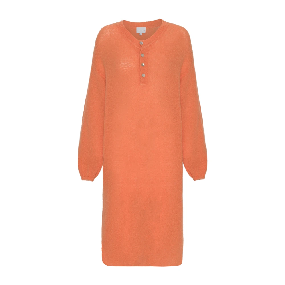 American Dreams Zachte Mohair Blend Jurk Orange Dames