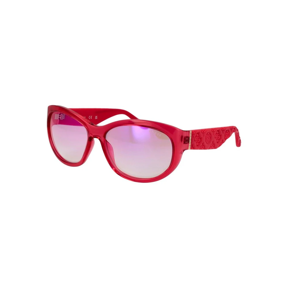 Guess Women's Pink Rose Mirrored Oval Sunglasses
