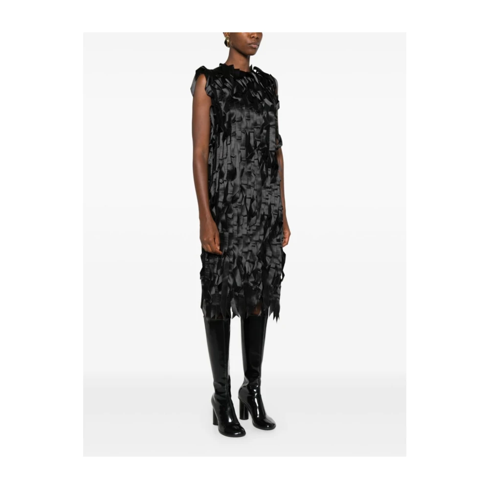 Prada Zwart lintdetail midi-jurk Black Dames