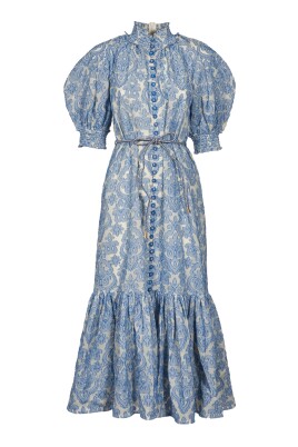 blue-lantern-midi-dress