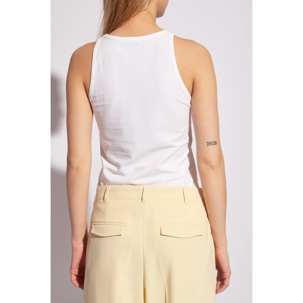 Birgitte Herskind Linea top met logo White Dames