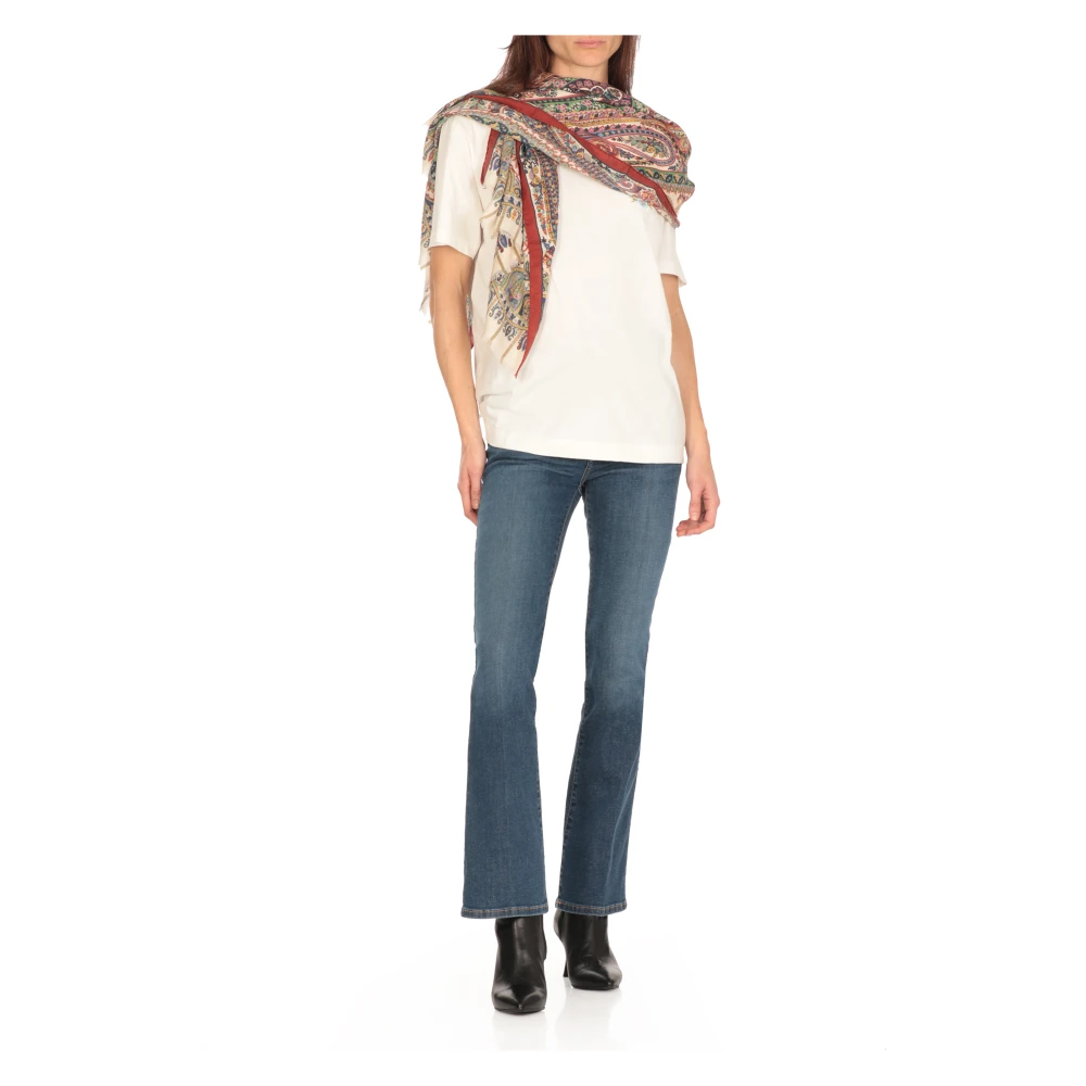 ETRO Paisley Print Kasjmier Zijden Sjaal Vrouw Multicolor Dames
