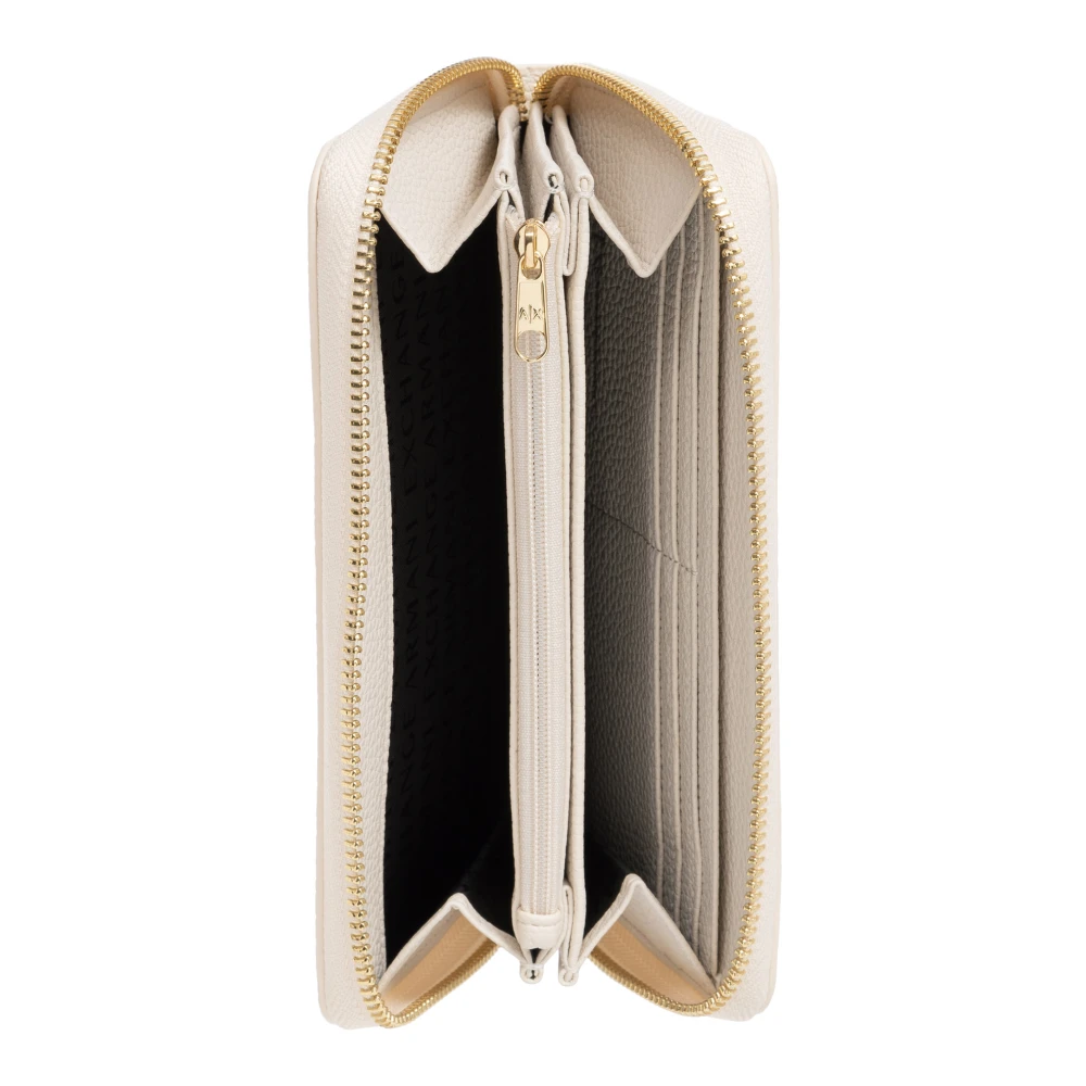 Armani Exchange Portemonnee met ritssluiting en logo White Dames
