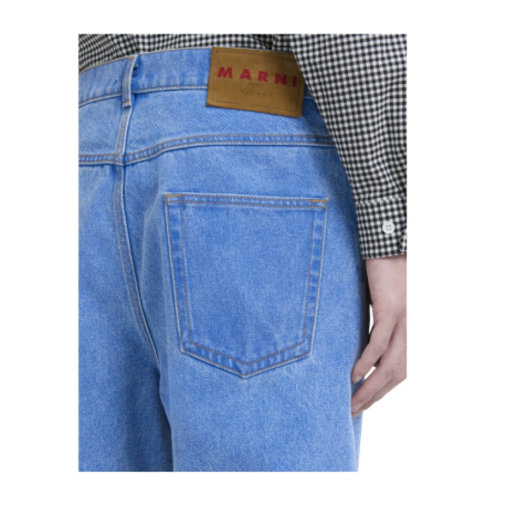 Ami Paris Biologische denim wijde pijp jeans Blue Heren
