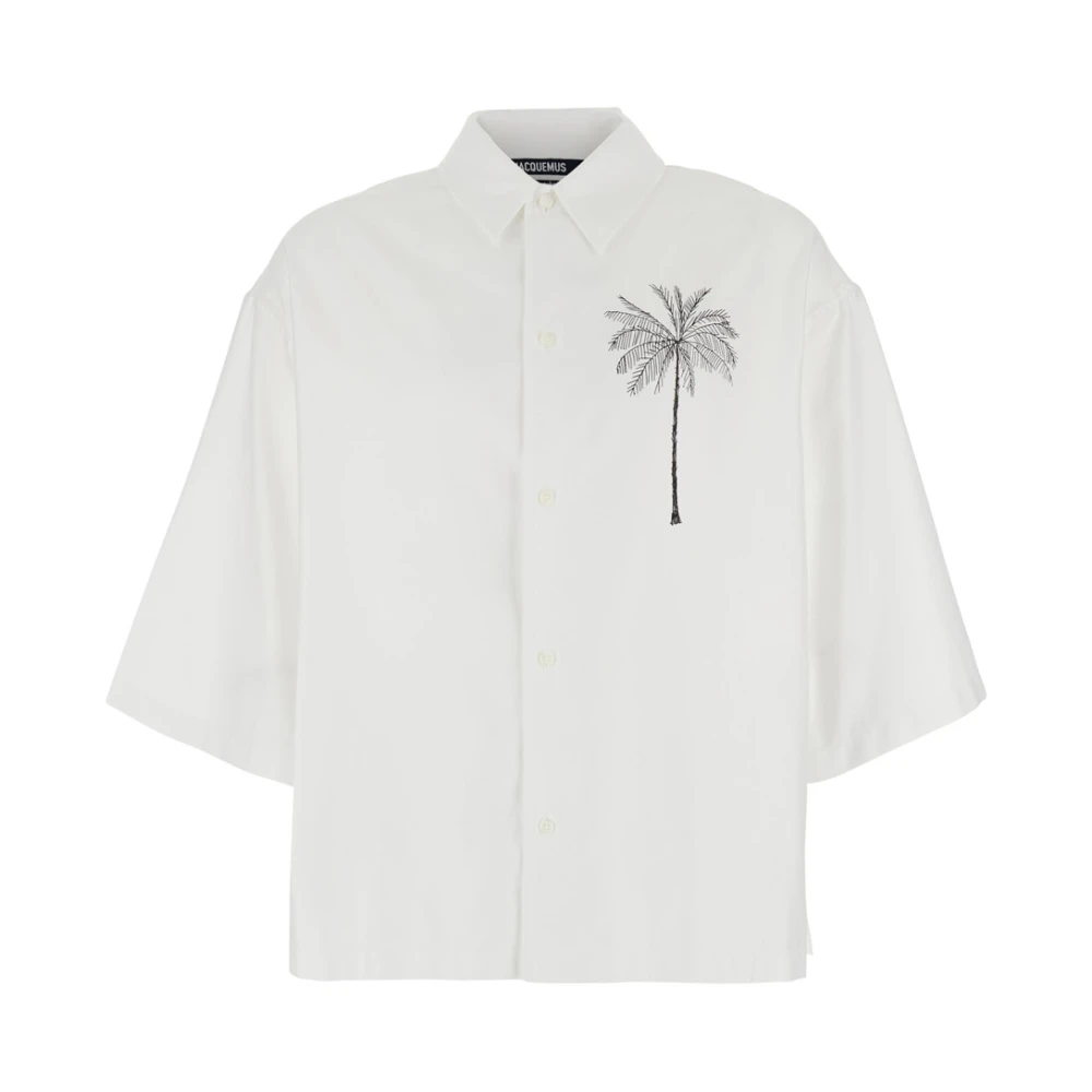 Jacquemus Wit Katoenen Shirt met Print White Heren