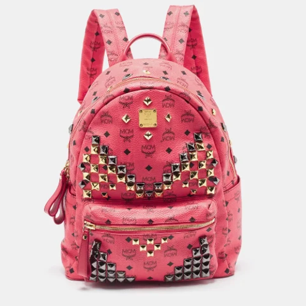 MCM Pre-owned Coated canvas backpacks Pink Dames