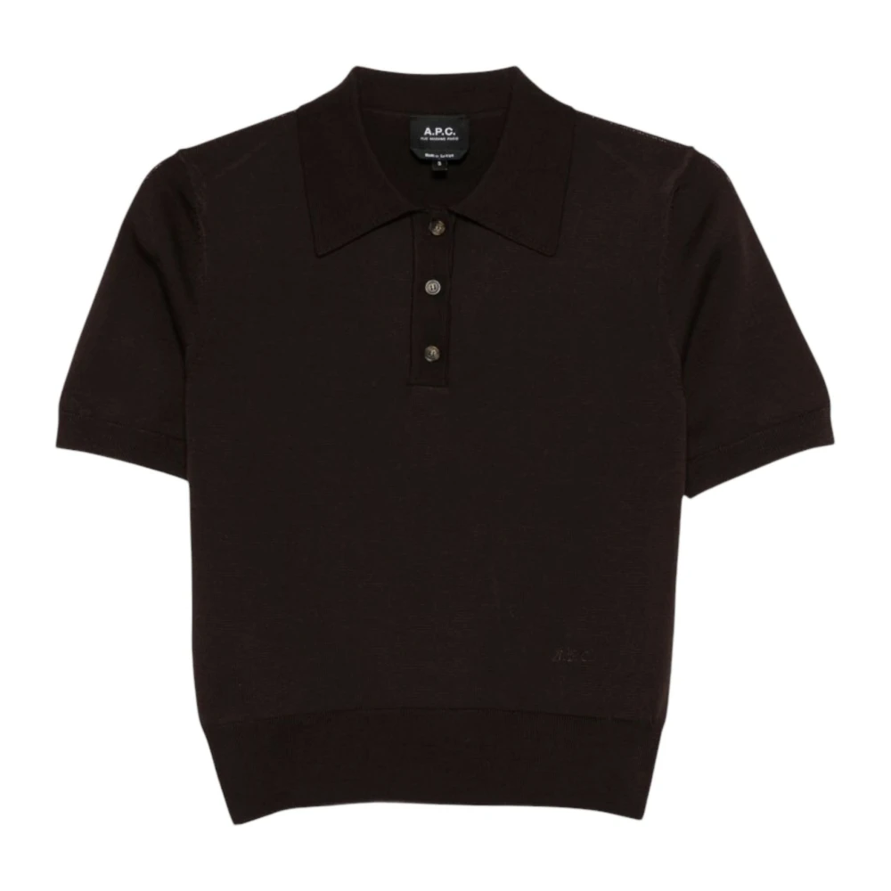 A.p.c. Women's Brown Round-Neck Knitwear, Xs, Polo Ruby