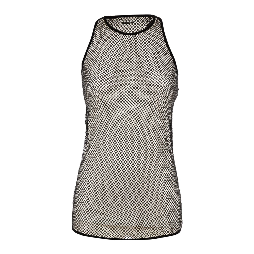 Pinko Zwarte tanktop met strass Black Dames