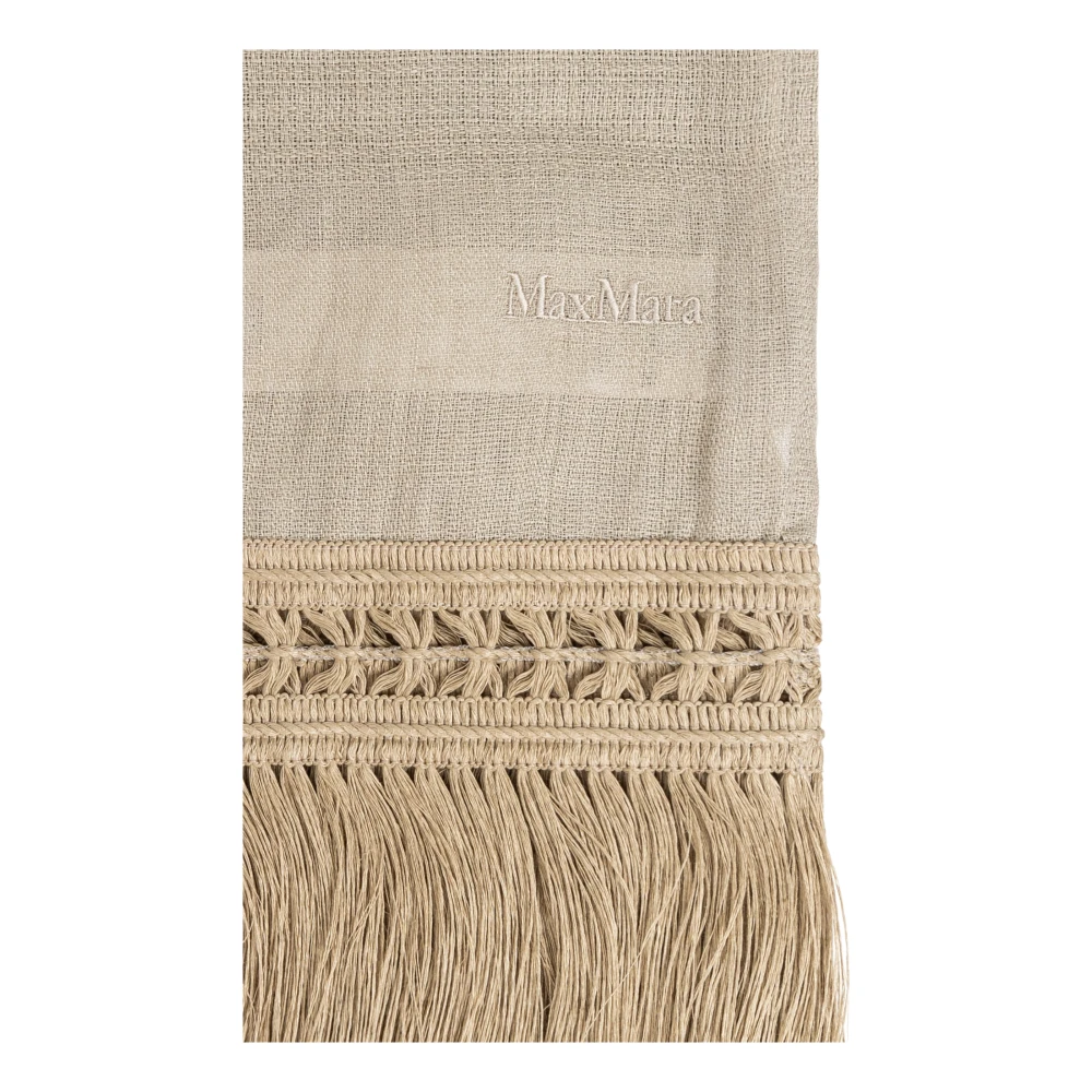 Max Mara Linnen sjaal Grammo Beige Dames