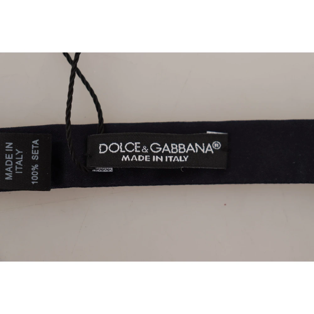 Dolce & Gabbana Elegante Blauwe Zijden Vlinderdas Black Heren